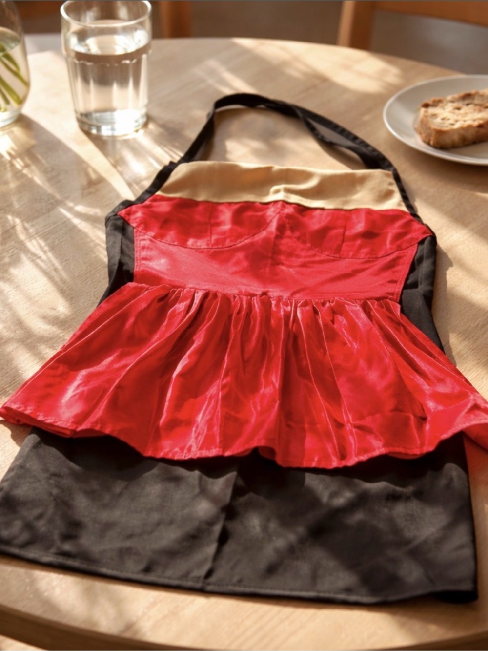 Red and Beige Apron